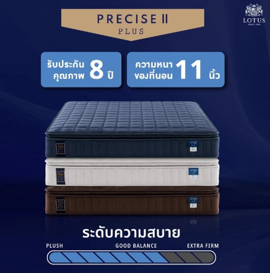 ที่นอนสปริงเสริมยางพาราแท้ รุ่น Precise II Plus 3