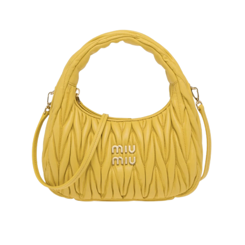 กระเป๋า รุ่น Miu Wander Matelassé Nappa Leather Mini Hobo Bag 7