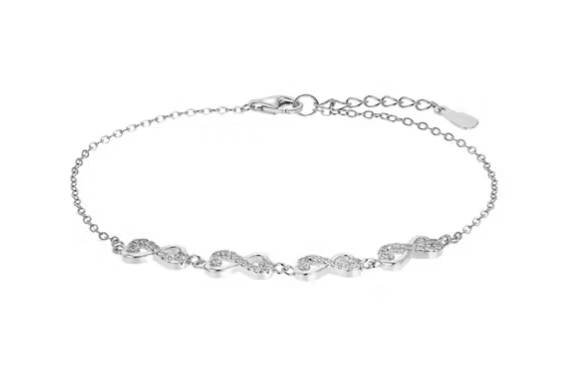 925 Sterling Silver Zirconia Synth Infinity 1
