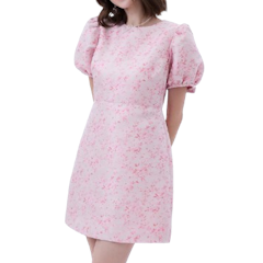 Floral Print Jacquard Dress
