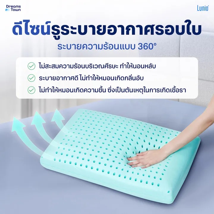  หมอนเมมโมรี่โฟมผสมคูลลิ่งเจล รุ่น Moon Series Breeze Pillow 3