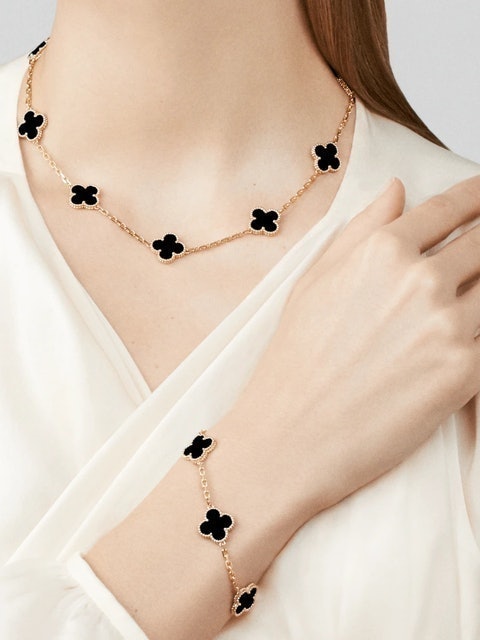 สร้อยคอแบรนด์เนม ผู้หญิง รุ่น Vintage Alhambra necklace, 10 motifs 3