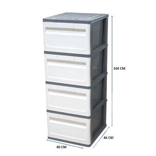 Drawer Slim Gray-White 4 Tiers 2