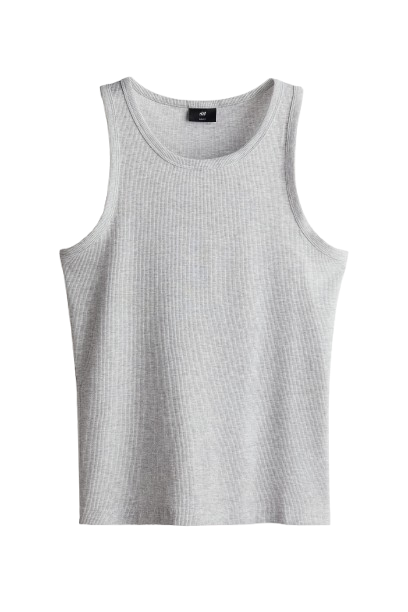 Men Slim Fit Ribbed Vest Top  1