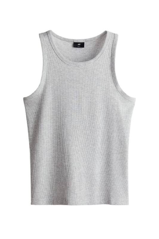Men Slim Fit Ribbed Vest Top 1