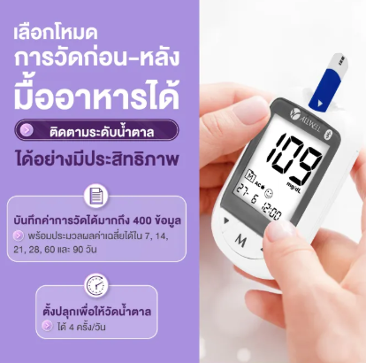เครื่องวัดระดับน้ำตาลในเลือด รุ่น GlucoAll-1B 2