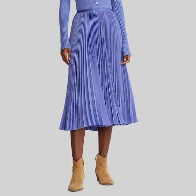 Pleated Midi Skirt Purple 3