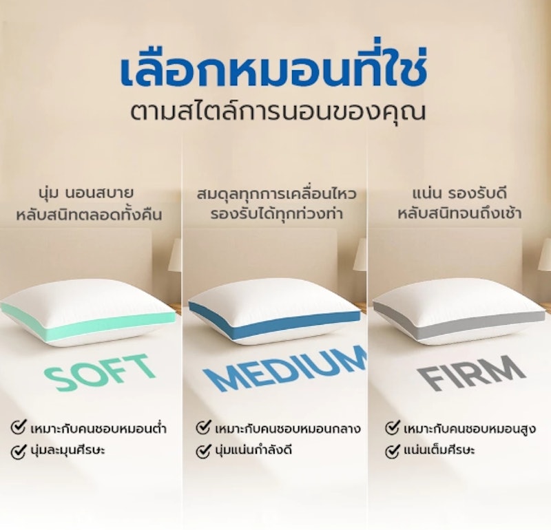 หมอนหนุน Sof-touch รุ่น I - Soft 2