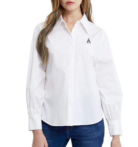 เสื้อเชิ้ตทรง Slim Fit ปักโลโก้ 1