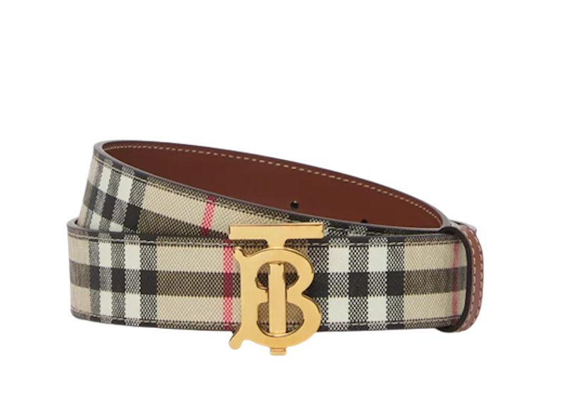 รุ่น Check and Leather Reversible TB Belt 2