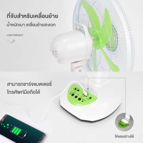 พัดลมโซล่าเซลล์ตั้งโต๊ะ 16 นิ้ว 3