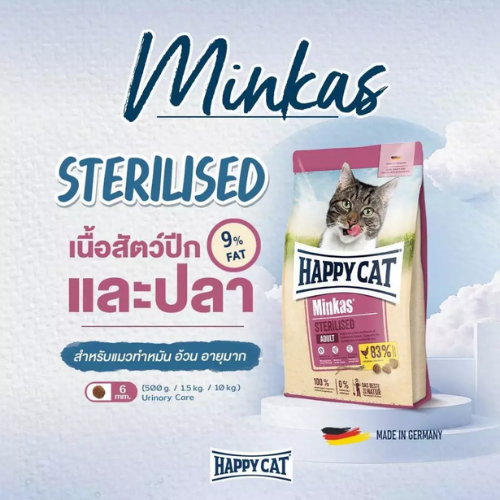 Minkas Sterilised อาหารแมวโตทำหมัน ควบคุมน้ำหนัก 2