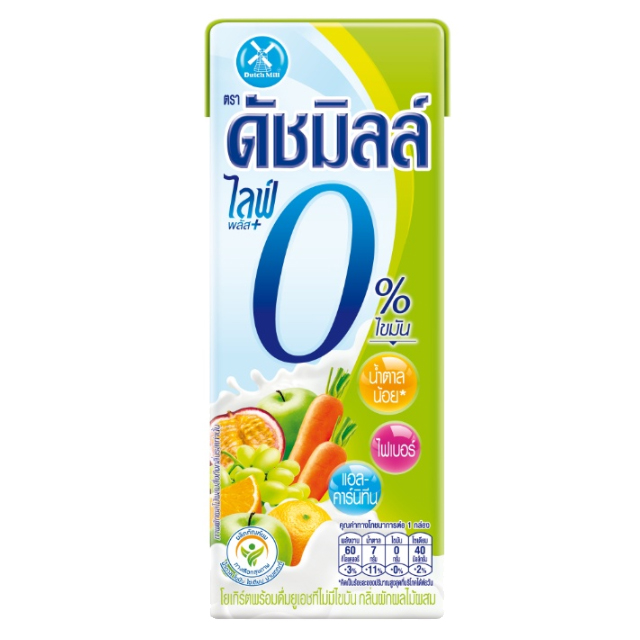 นมเปรี้ยว ยูเอชที สูตรไลฟ์ 0% รสผักผลไม้ผสม 1