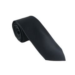 Necktie H 7 cm Black with Fabric Texture