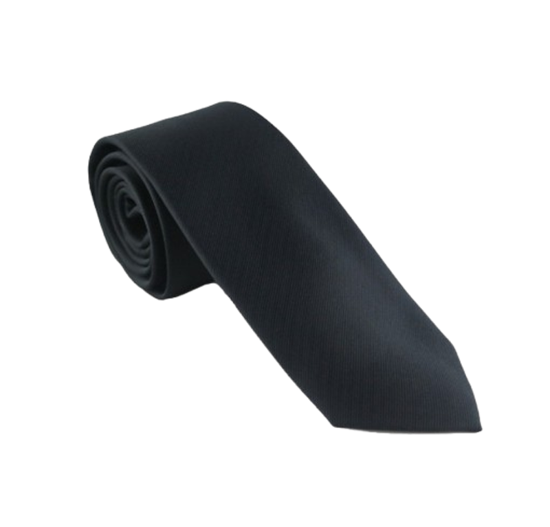 Necktie H 7 cm Black with Fabric Texture 1