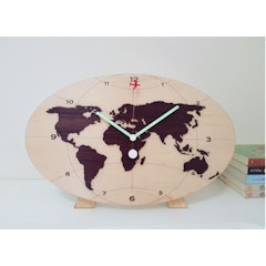 นาฬิกาไม้แขวนผนังรุ่น Wooden World-B-S