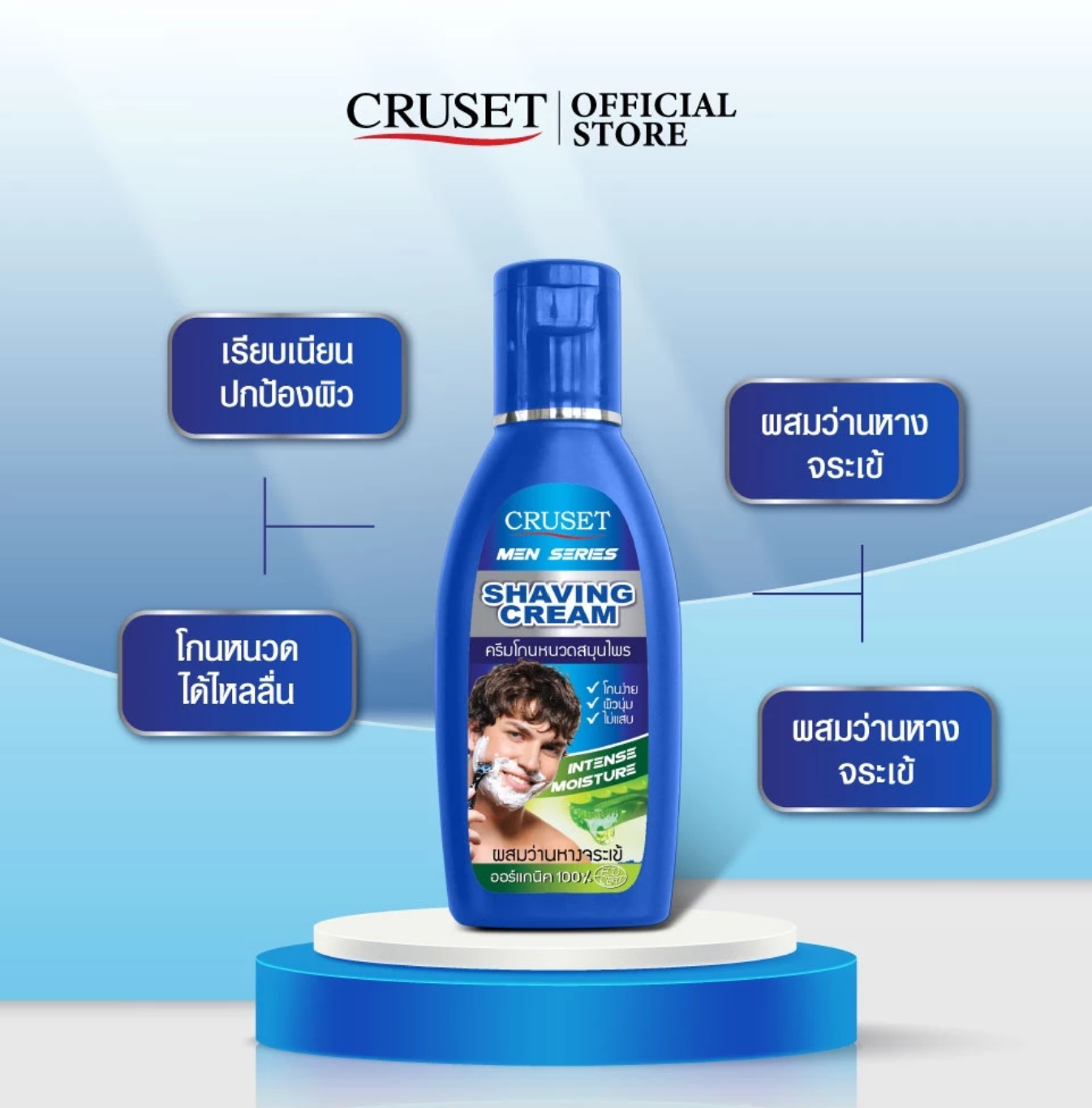 ครีมโกนหนวด ผสมว่านหางจระเข้ออร์แกนิค Men Series Shaving Cream 3