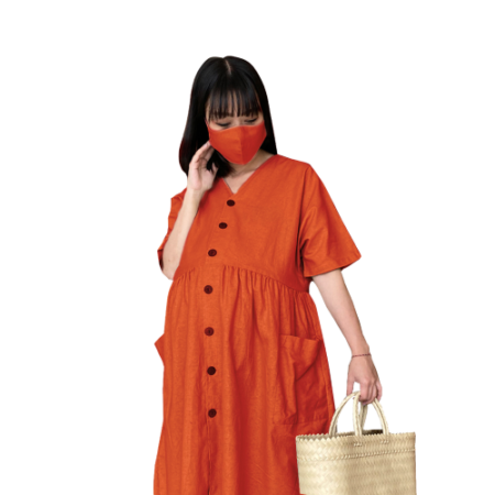 ชุดคลุมท้อง Maternity Casual Button Dress 3