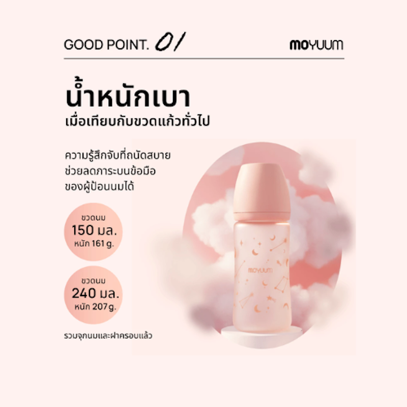 ขวดนมแก้วเคลือบซิลิโคน ALL IN ONE ขนาด 240ML 3