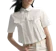 Pomelo Cropped Short-Sleeve Blouse with Pleated Detail 1