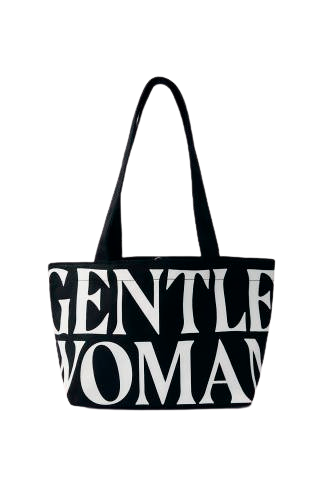 กระเป๋า Black Canvas Shoulder Tote Bag 1
