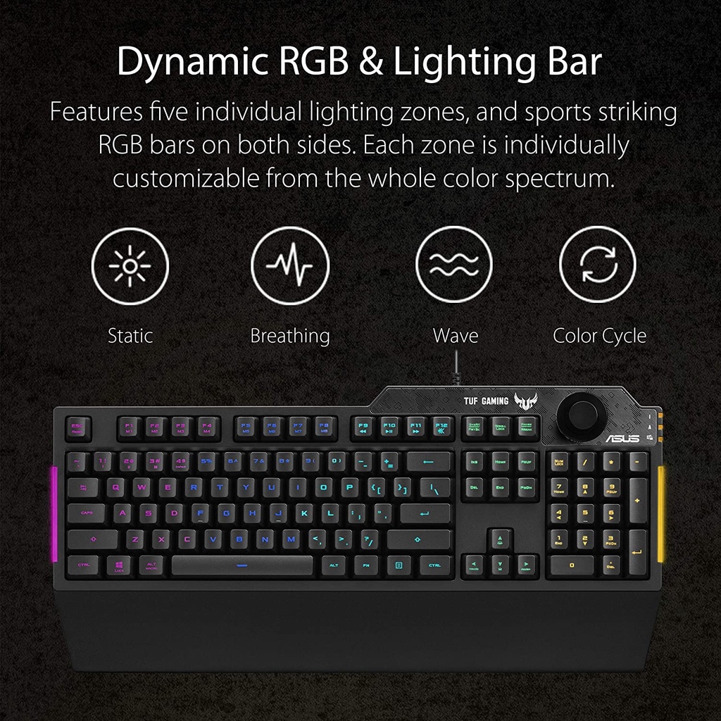 เกมมิ่งคีย์บอร์ด รุ่น TUF Gaming Keyboard K1 2
