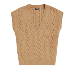 เสื้อไหมพรม PULLOVER Sleeveless Cable-Knit Sweater
