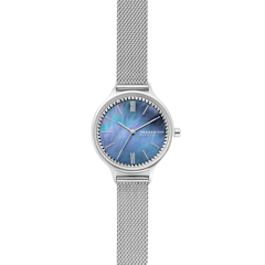 Anita Three-Hand Silver-Tone Steel-Mesh Watch