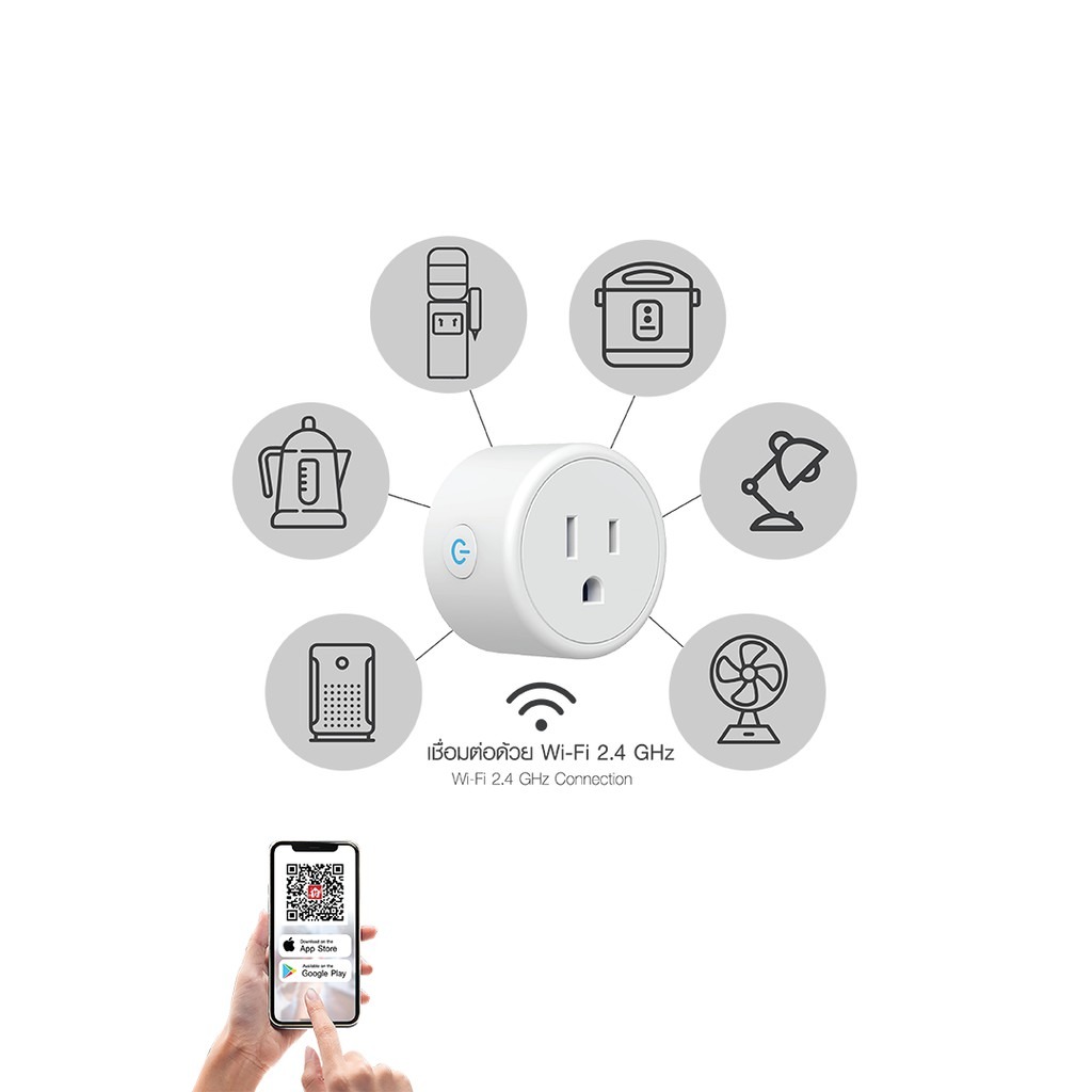 SMART ปลั๊ก 1 ช่อง WIFI+BT 2