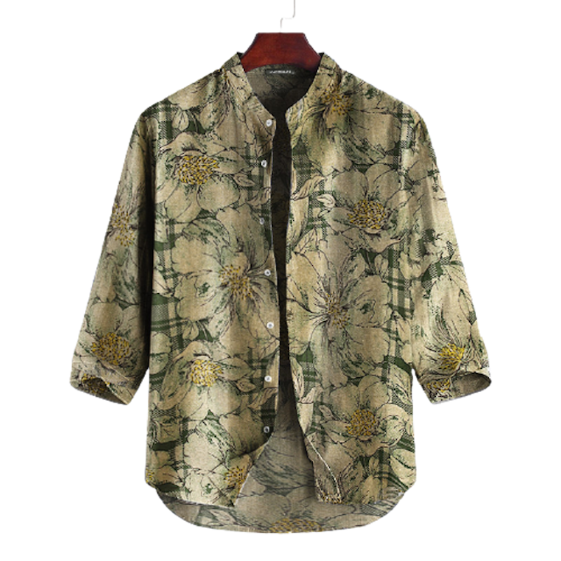 เสื้อลายดอก เสื้อเชิ้ตวินเทจลายดอกไม้ 1