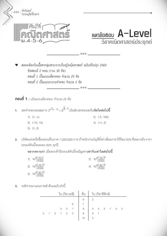 คัมภีร์คณิตศาสตร์ ม.4-5-6 A-Level 3