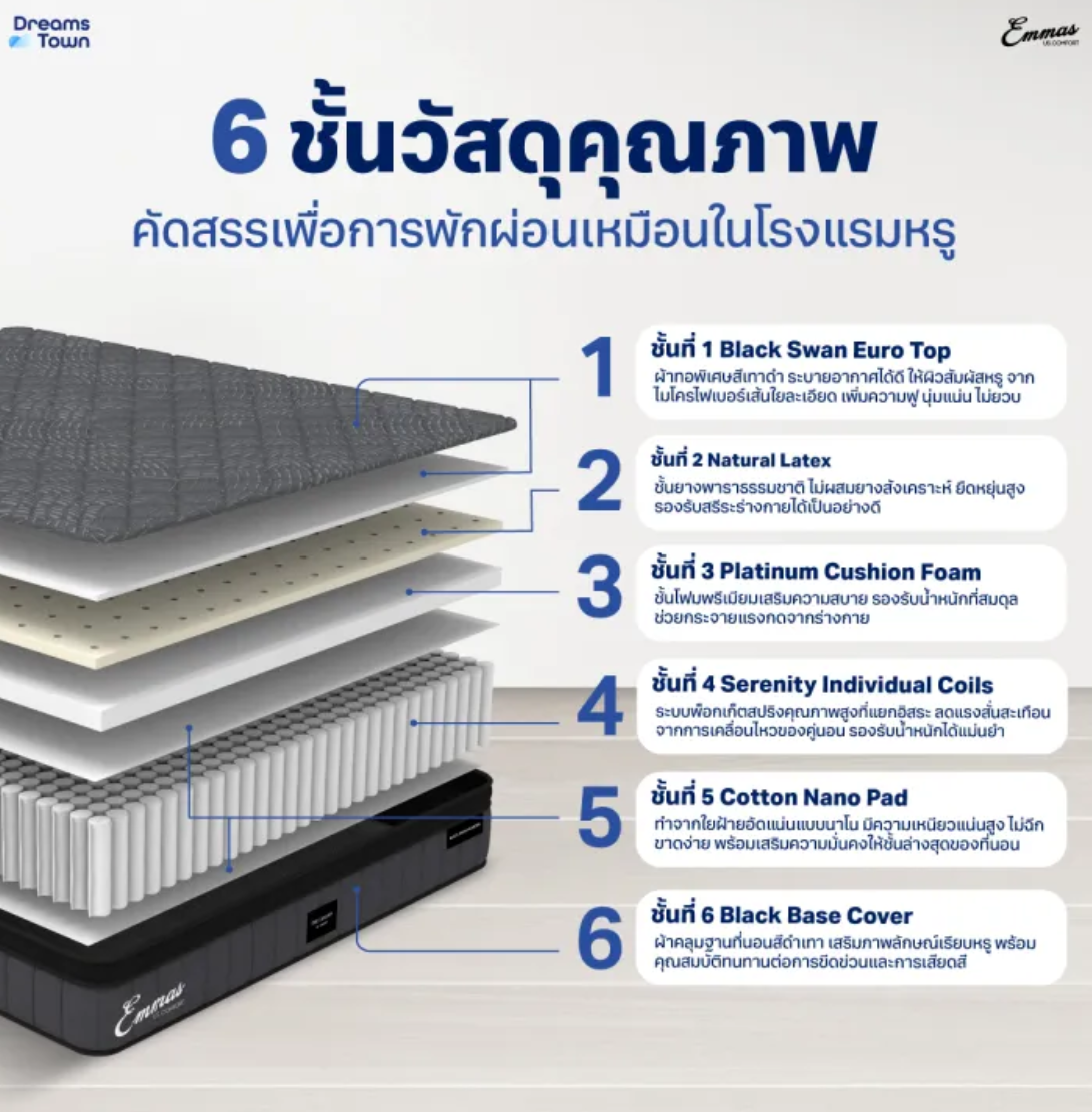 ที่นอนยางพารา 3in1 รุ่น Black Swan Paradise 2