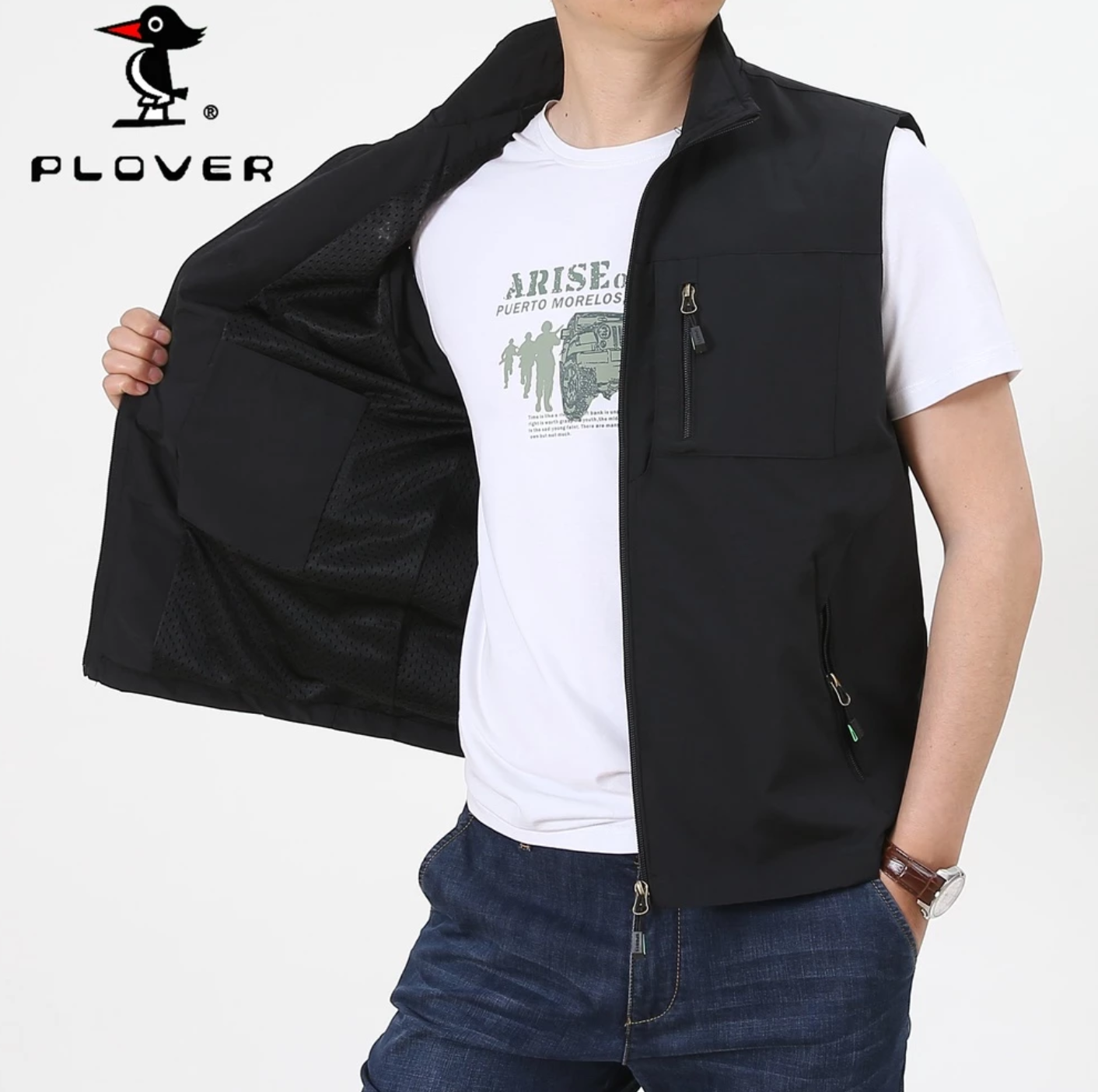 เสื้อกั๊กแจ็กเก็ตแขนกุด 3