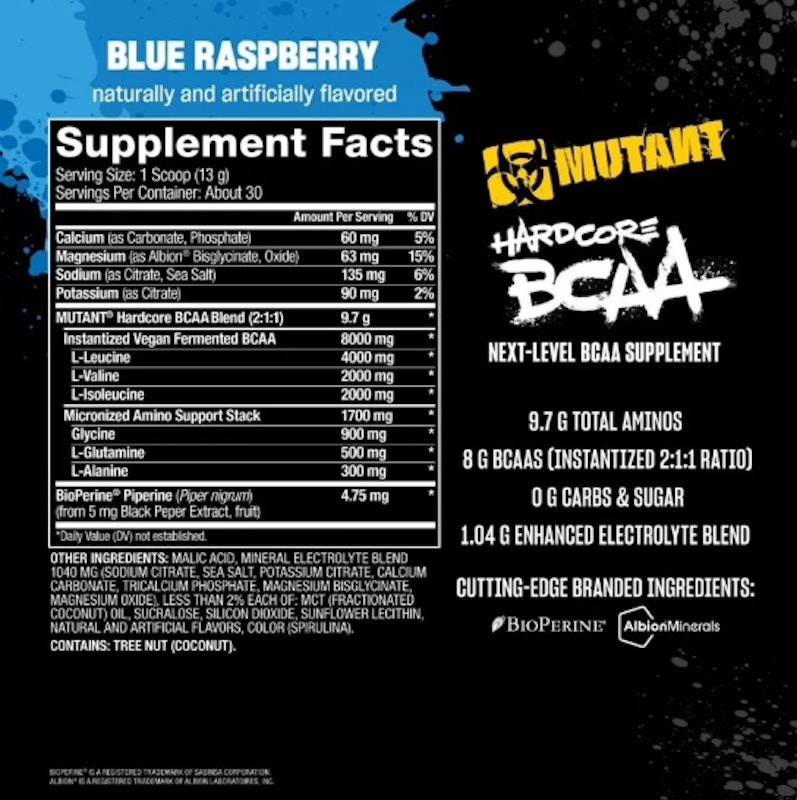 กรดอะมิโน บีซีเอเอ แบบผง Hardcore BCAA 2