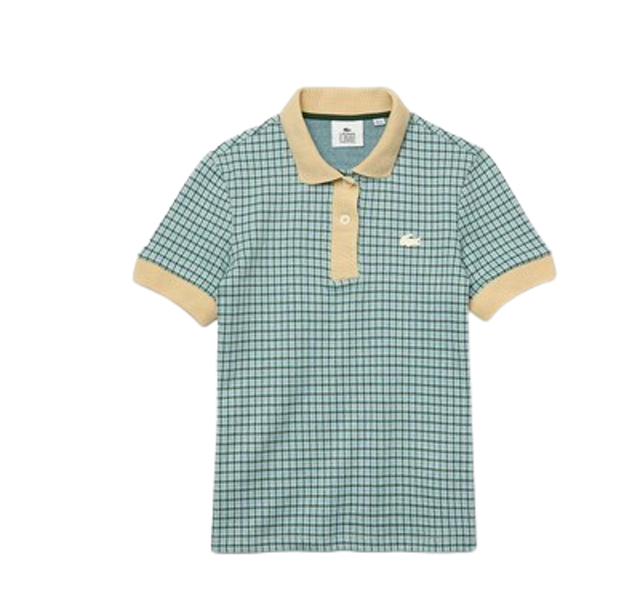 Women' s Lacoste Slim Fit Checkered Cotton Blend Polo 1