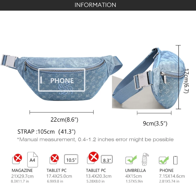 DENIM Sling Bag Fanny Pack 3