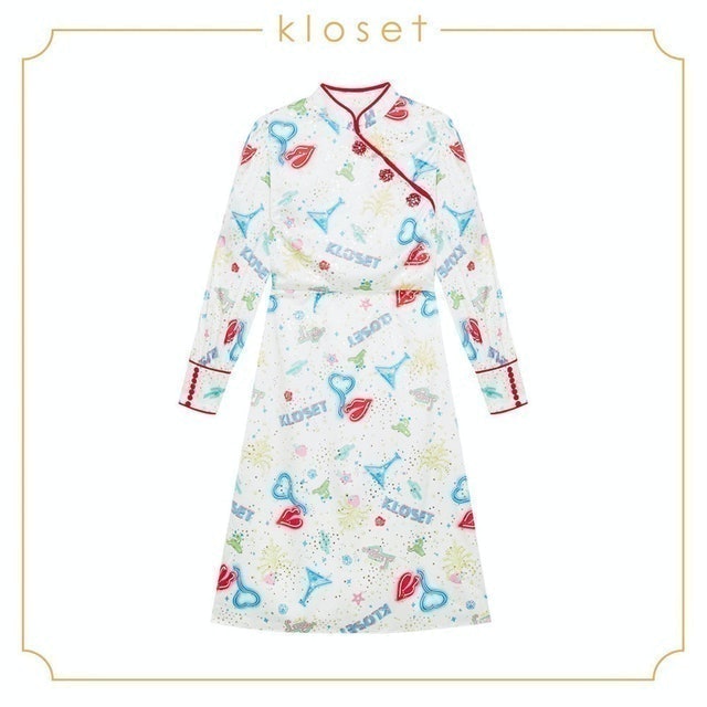 ชุดกี่เพ้า Kloset Chi-Chi Printed Midi Dress 2