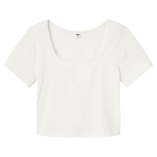 เสื้อครอปคอเหลี่ยม แขนสั้น 2