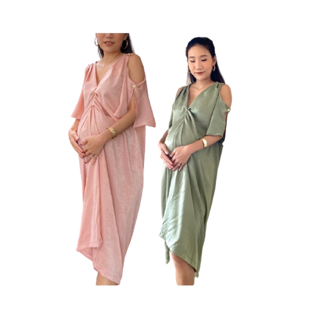 ชุดให้นม ชุดคลุมท้องให้นม 2 in 1 รุ่น Madame Dress 1