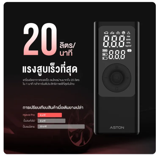 สูบลมไร้สาย Hybrid Pro V.2 2