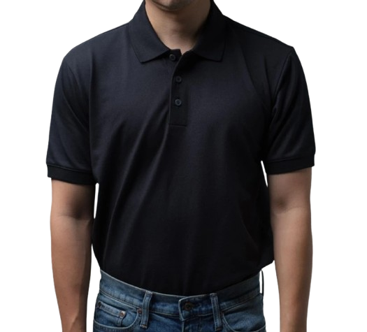 เสื้อโปโลแขนสั้น ทรงสลิม Polo Shirt สี Black 3
