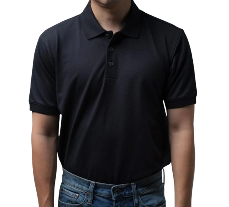 เสื้อโปโลแขนสั้น ทรงสลิม Polo Shirt สี Black 3