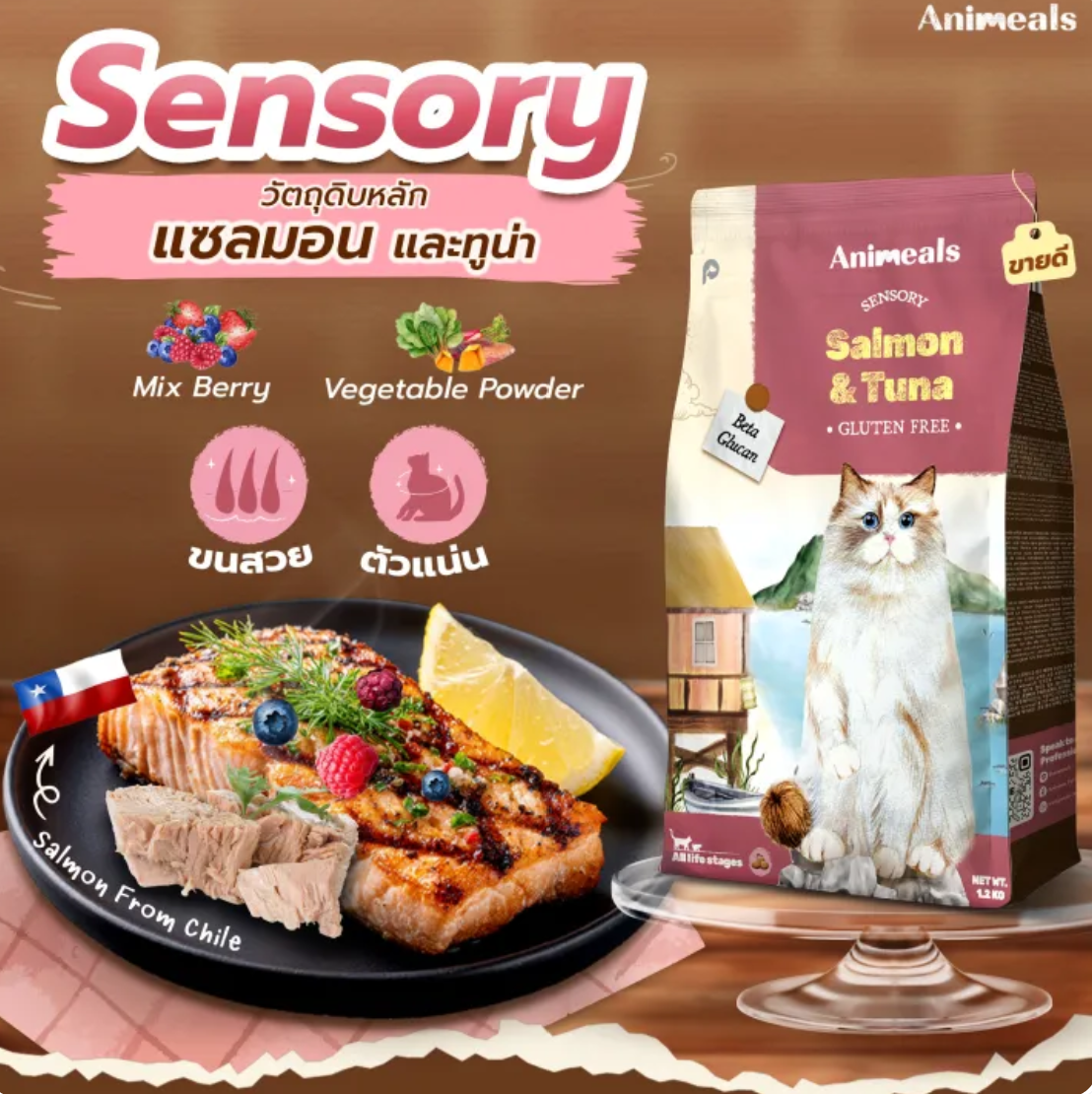 อาหารแมว Sensory สูตรขนสวย 2
