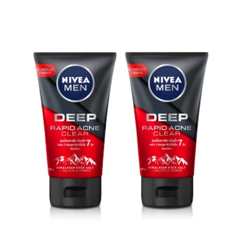 โฟมล้างหน้าผู้ชายลดสิว Deep Rapid Acne Mud Foam (2 ชิ้น) 1