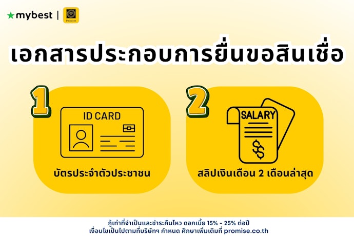 เอกสารที่ต้องใช้อัปโหลดประกอบการขอสินเชื่อเงินด่วน
