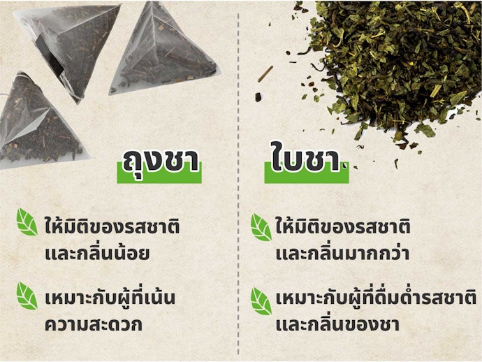 เลือกจากรูปแบบของชาสมุนไพร