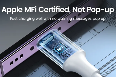 เลือกสายชาร์จไอโฟนที่ผ่านการรับรองมาตรฐาน MFi หรือแบรนด์ที่น่าเชื่อถือ