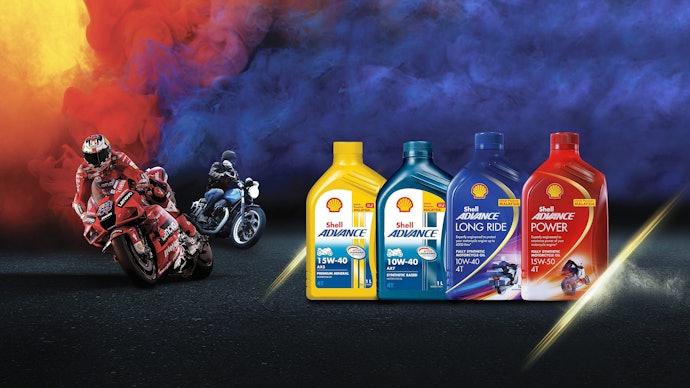 เลือกน้ำมันเครื่องมอเตอร์ไซค์จากแบรนด์ชั้นนำ เช่น Valvoline, Shell และ MOTUL