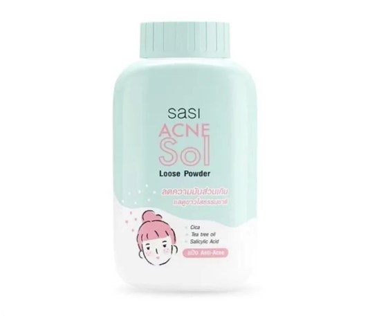 สำหรับคนเป็นสิวง่าย เลือกแป้ง Sasi สีเขียว สูตร Acne Sol
