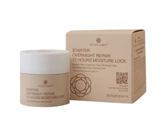 หากผิวแห้งมาก เลือก Moleculogy Starter Overnight Repair 72 Hours Moisture Lock